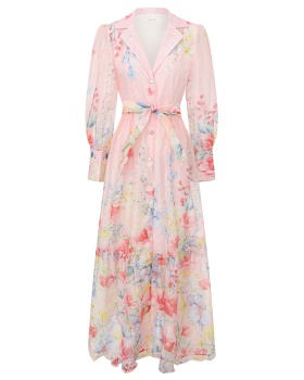Watercolor flowers dress long shirt