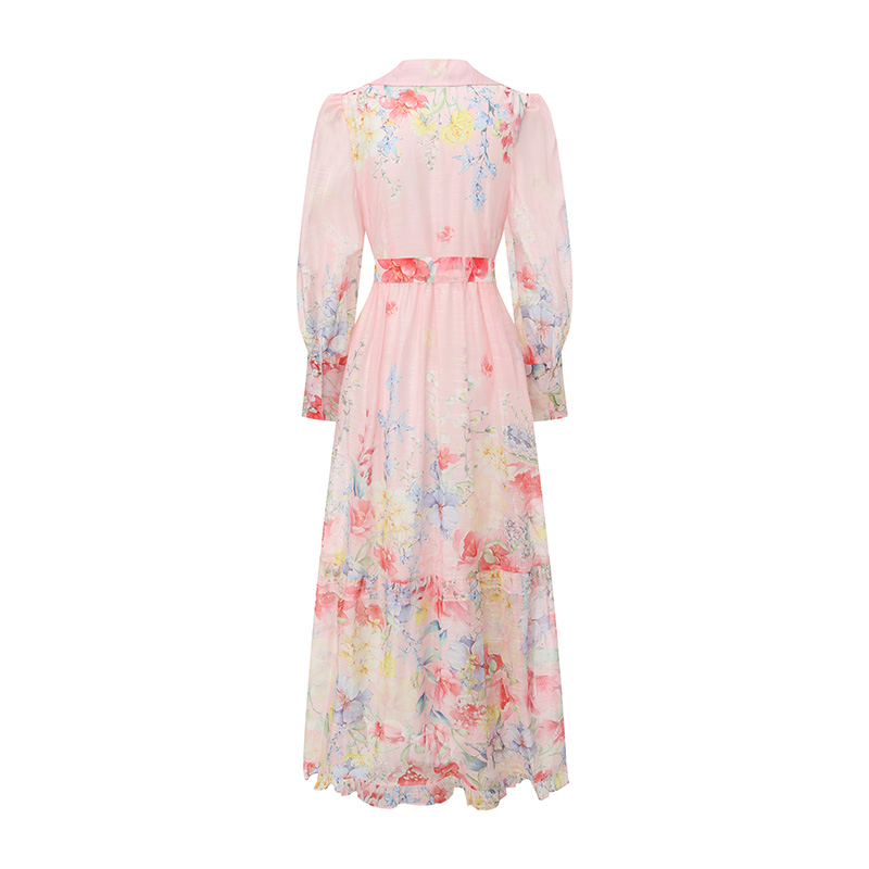 Watercolor flowers dress long shirt