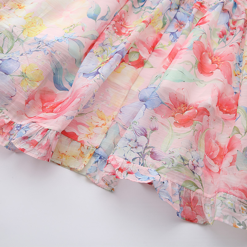 Watercolor flowers dress long shirt