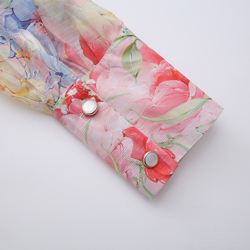 Watercolor flowers dress long shirt