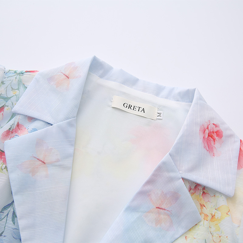 Spring and summer flowers shirt watercolor long dress