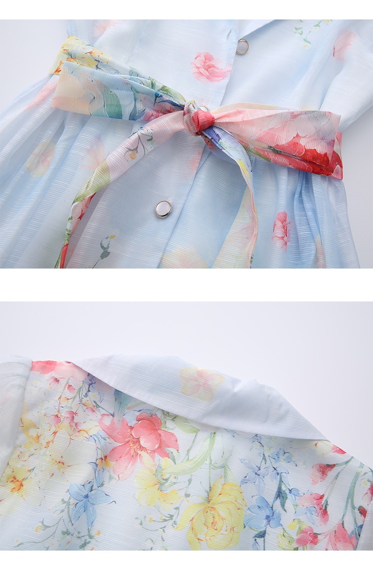 Spring and summer flowers shirt watercolor long dress