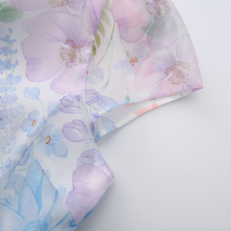 Vacation V-neck printing retro spring and summer dress