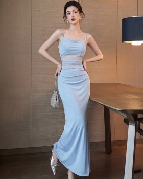 Sexy package hip evening dress long split long dress