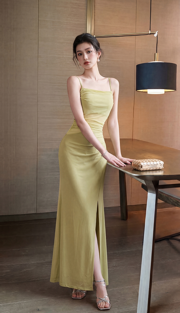 Sexy package hip evening dress long split long dress