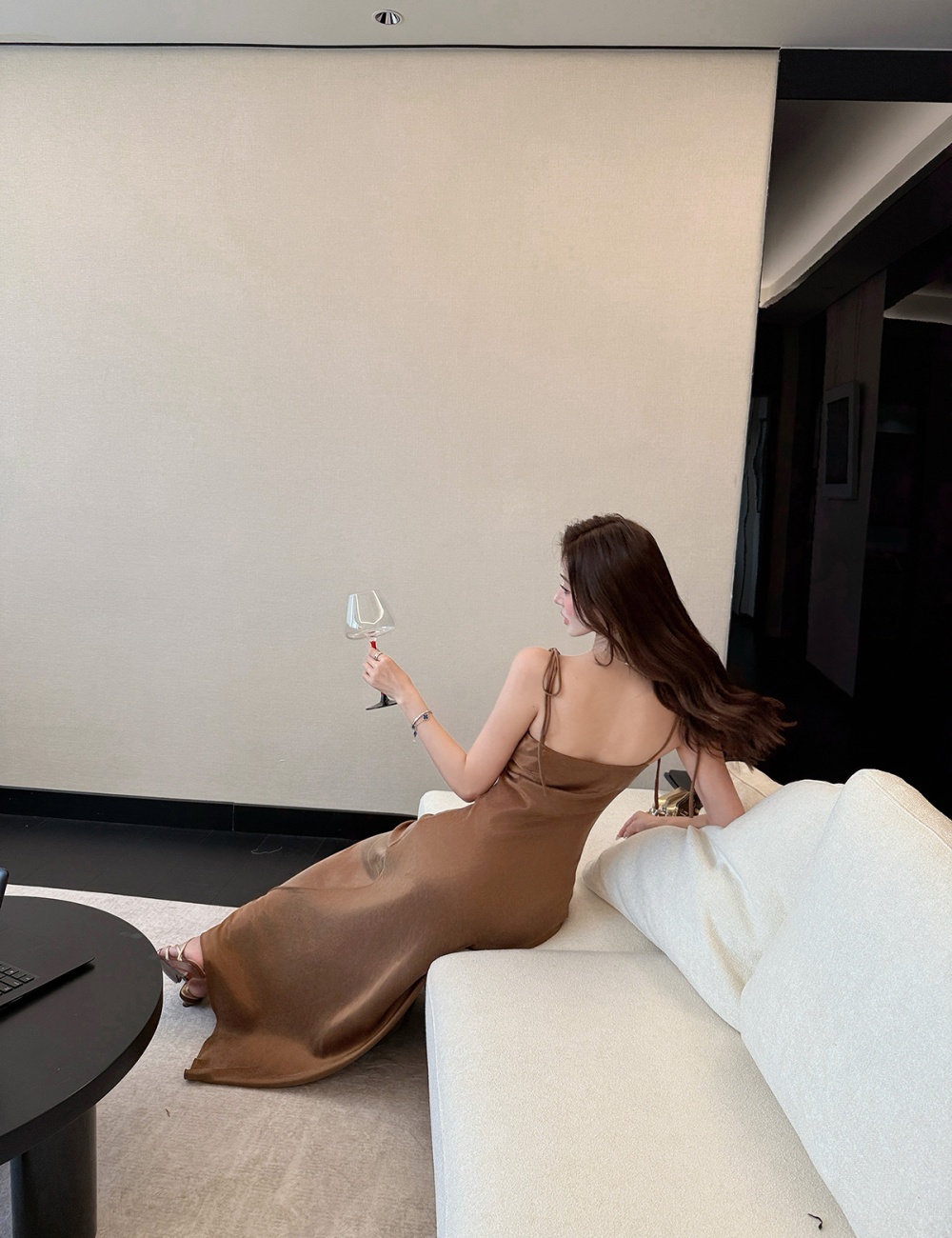 Drape sling mermaid V-neck sleeveless bandage dress