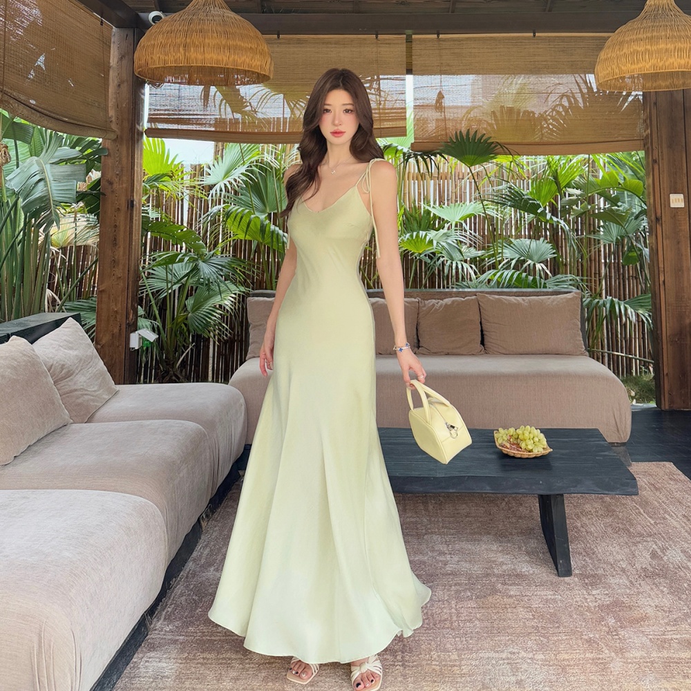 Drape sling mermaid V-neck sleeveless bandage dress