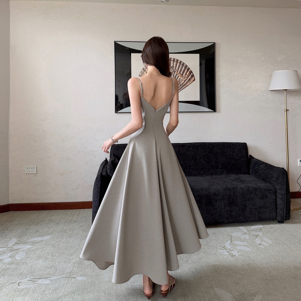 Summer sleeveless dress V-neck long dress