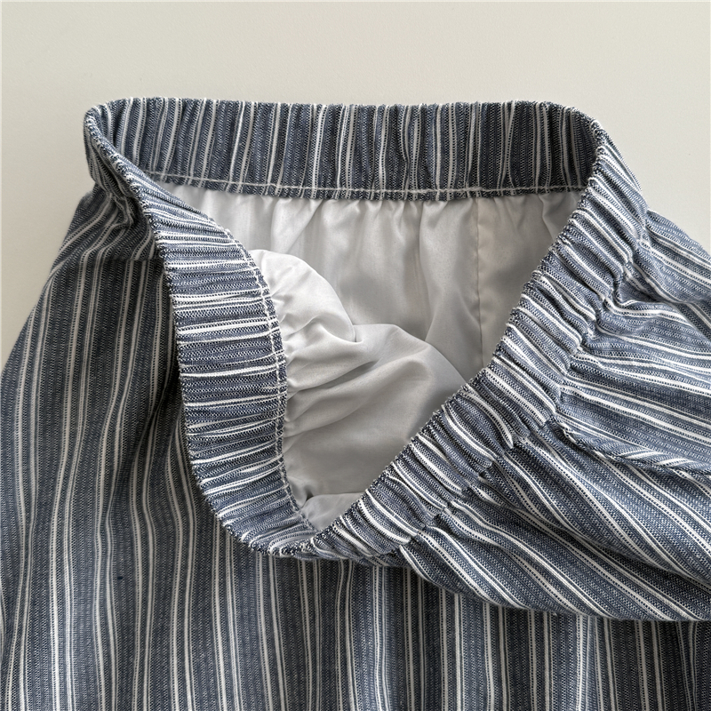 High waist summer stripe temperament long skirt for women