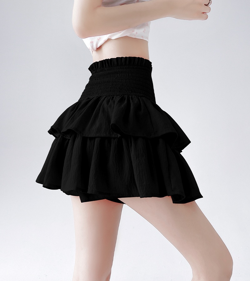 Slim A-line sweet short skirt white cake pants