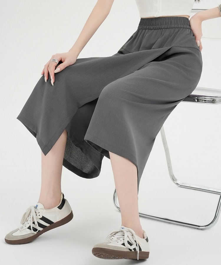 Wide leg drape culottes summer split skirt