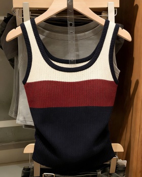 Korean style retro slim vest mixed colors fashion tops