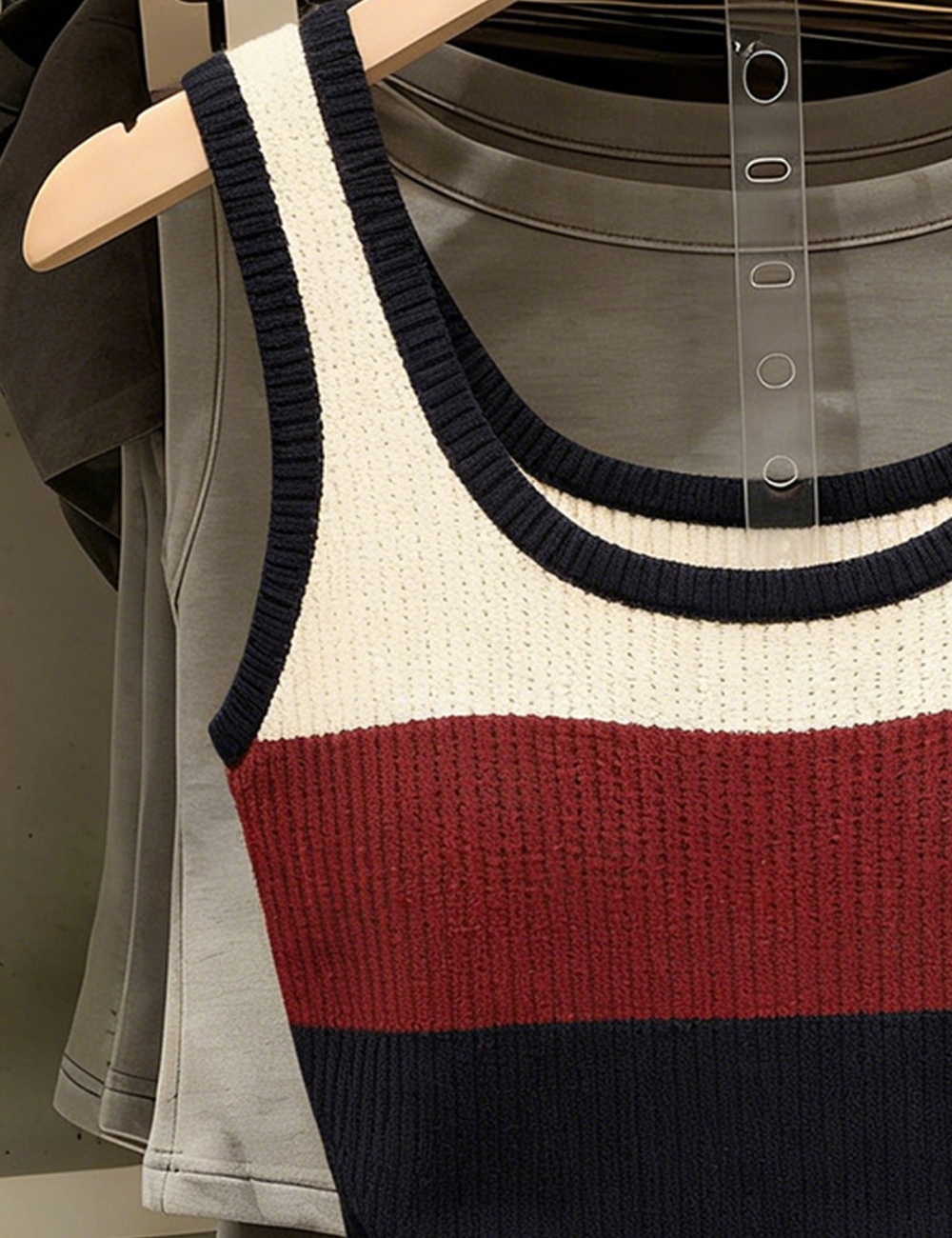 Korean style retro slim vest mixed colors fashion tops