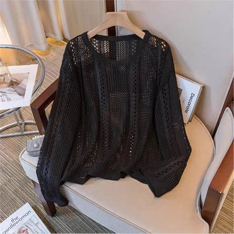 Sunscreen Casual sweater Korean style hollow tops for women