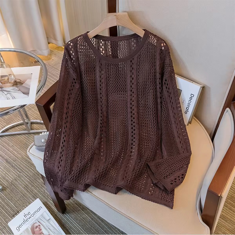 Sunscreen Casual sweater Korean style hollow tops for women