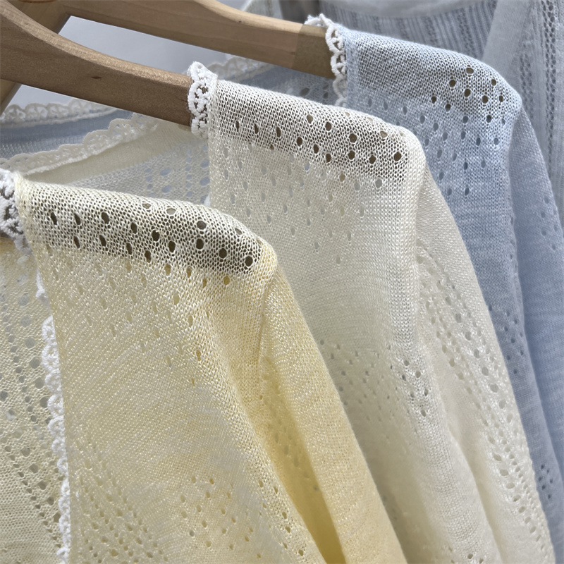 Thin sunscreen cardigan hollow bandage smock for women