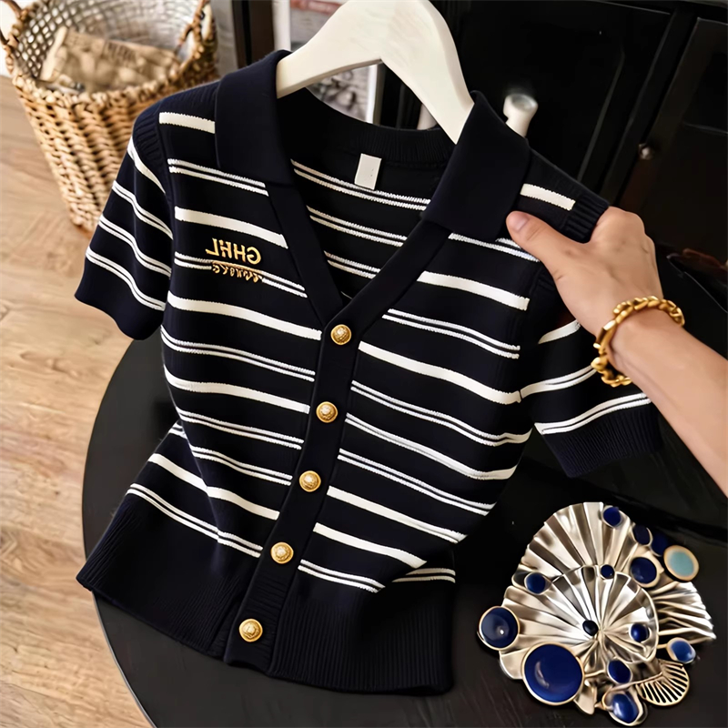 Summer Western style tops lapel sweater for women