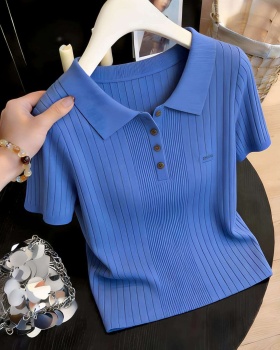 Short sleeve show young sweater slim tops for women
