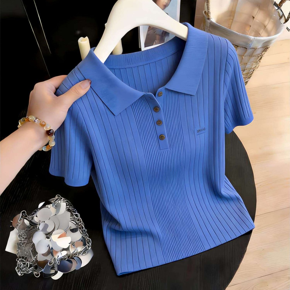 Short sleeve show young sweater slim tops for women