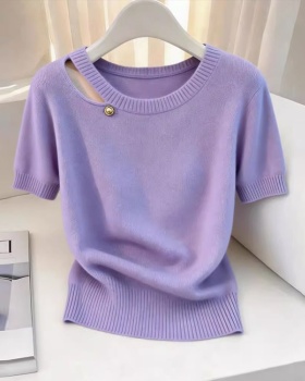 Fashion purple tops summer show young sweater for women