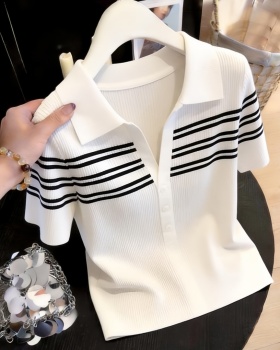 Short sleeve stripe tops spring and summer T-shirt for women