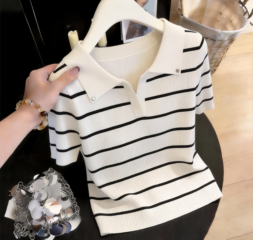 Spring and summer show young tops lapel T-shirt