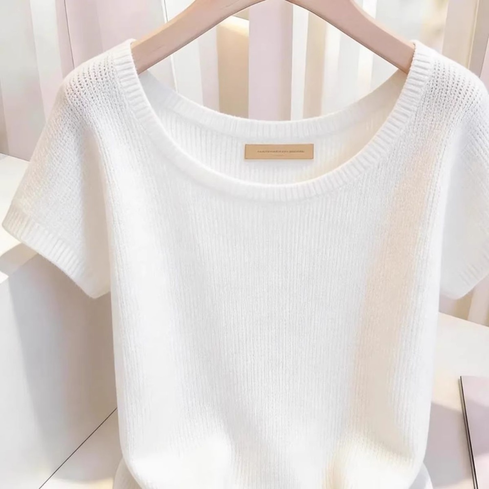 Gray short sleeve tops unique short T-shirt for women