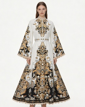 Splice spring and summer long lace vacation dress