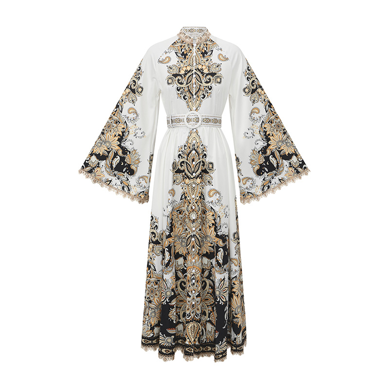 Splice spring and summer long lace vacation dress