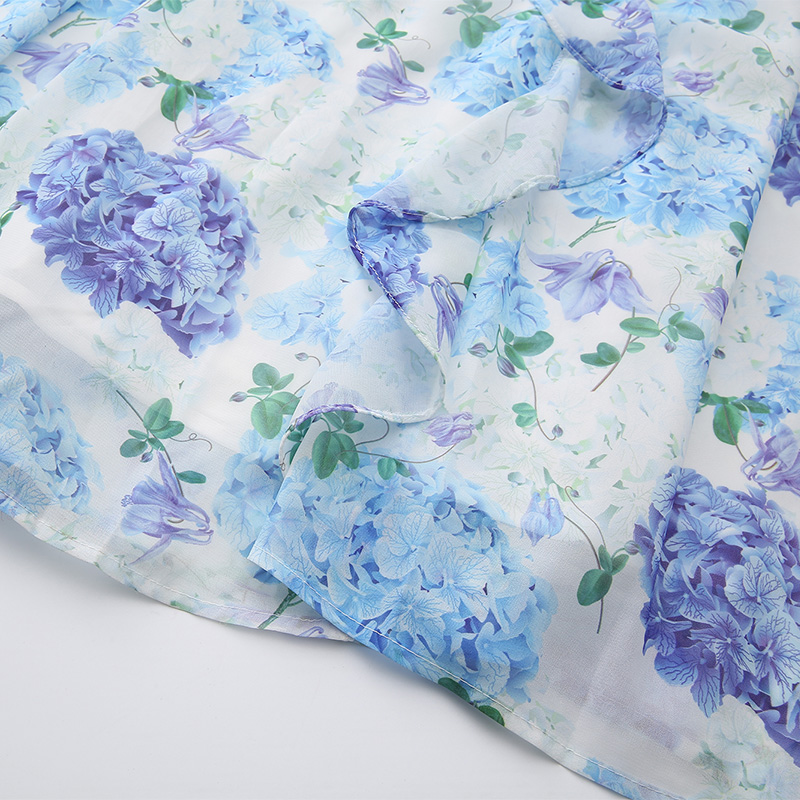 Chiffon lotus leaf edges beach dress pinched waist dress