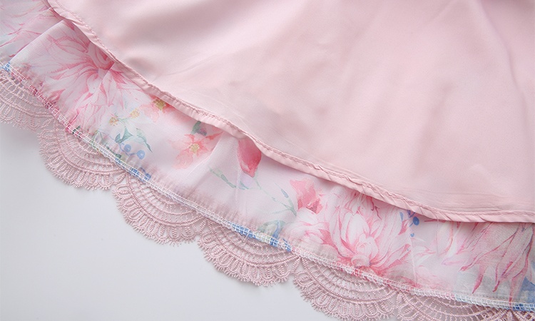 Painting spring and summer printing splice dress