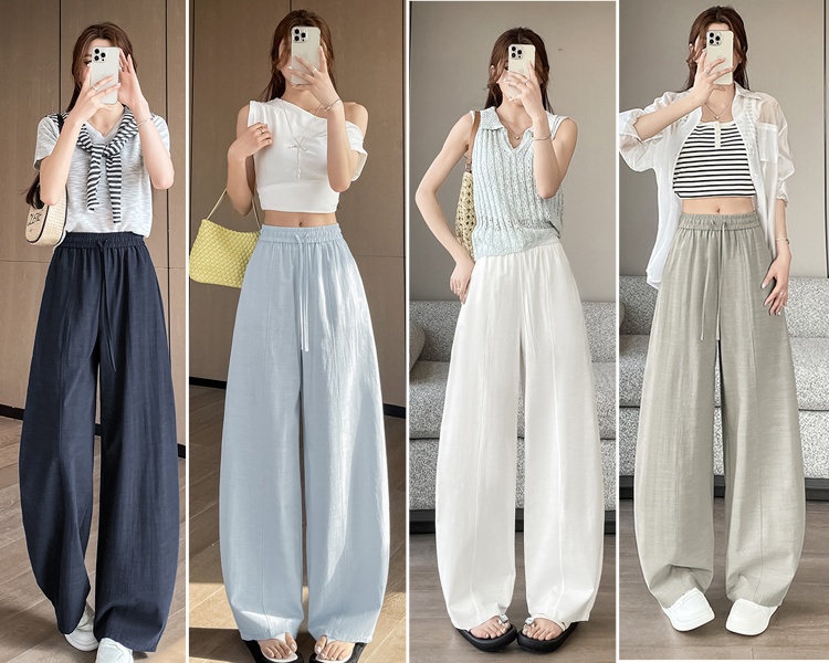 Lazy slim pants high waist sports wide leg pants for women