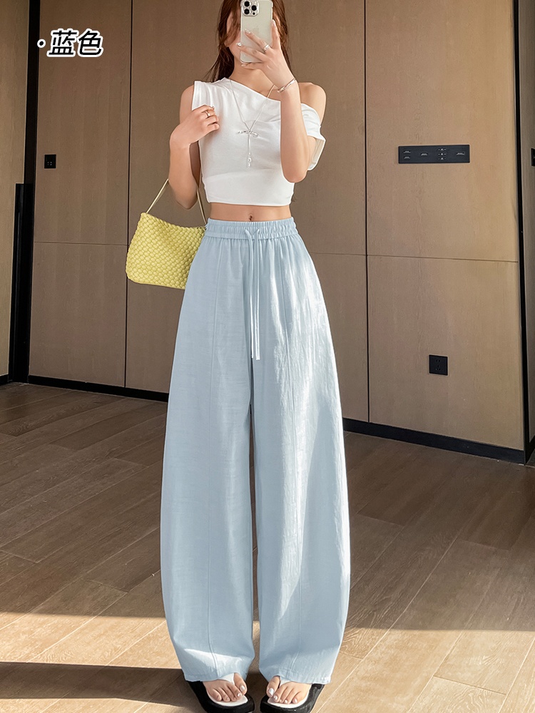 Lazy slim pants high waist sports wide leg pants for women