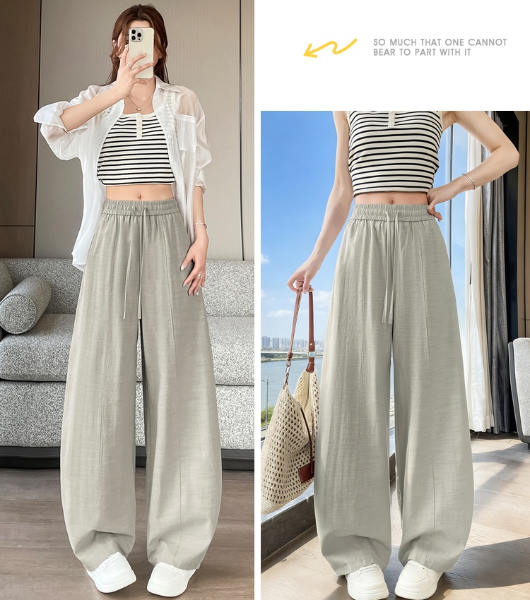 Lazy slim pants high waist sports wide leg pants for women