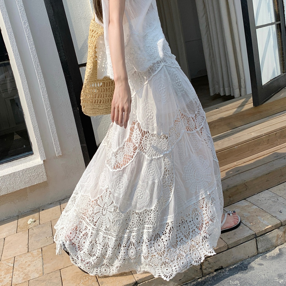 Hollow crochet long skirt long skirt for women