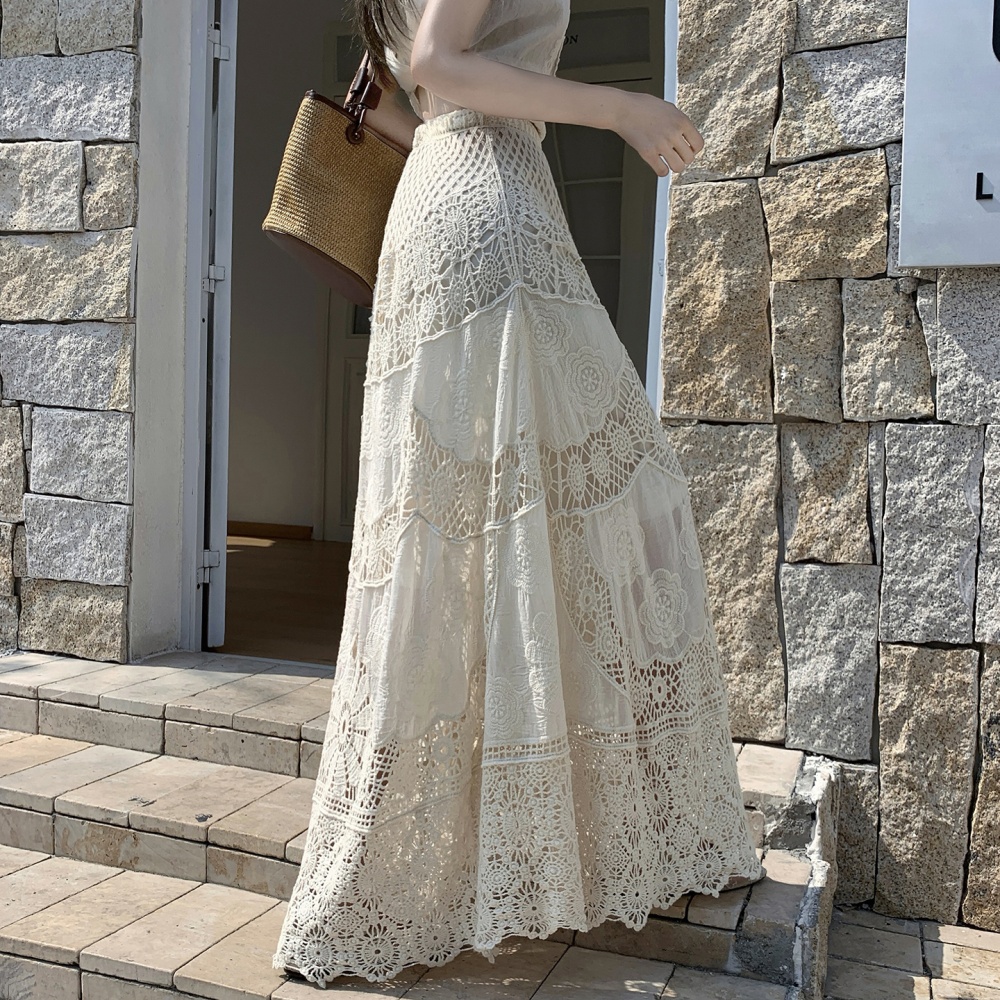 Hollow crochet long skirt long skirt for women