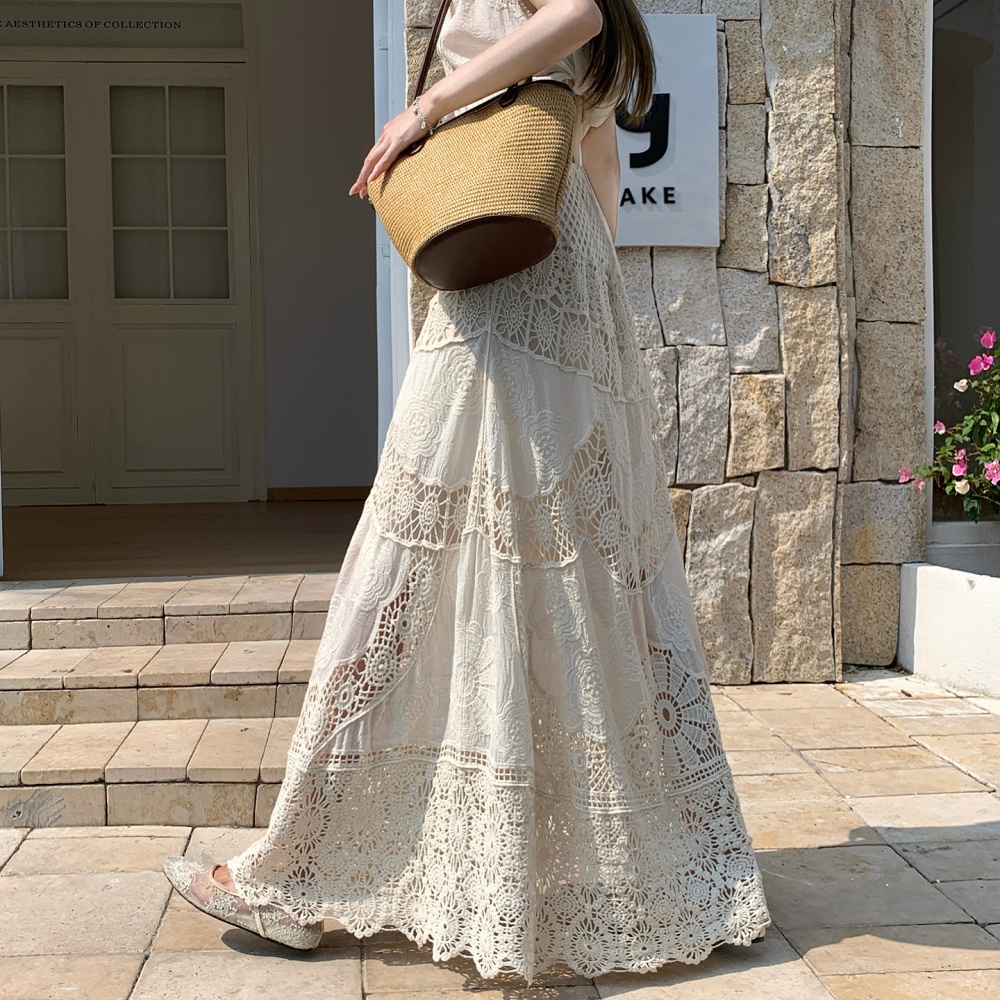Hollow crochet long skirt long skirt for women