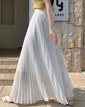 Pleated chiffon long skirt A-line skirt for women