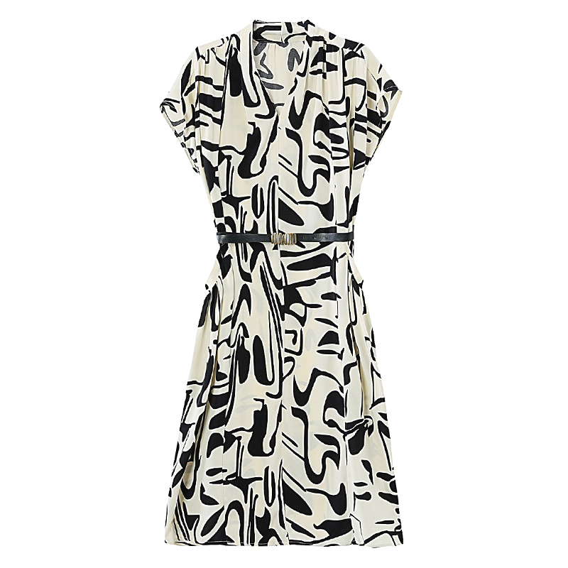 Slim middle-aged pinched waist temperament dress for women