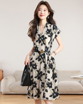 Middle-aged dress chiffon long dress for women