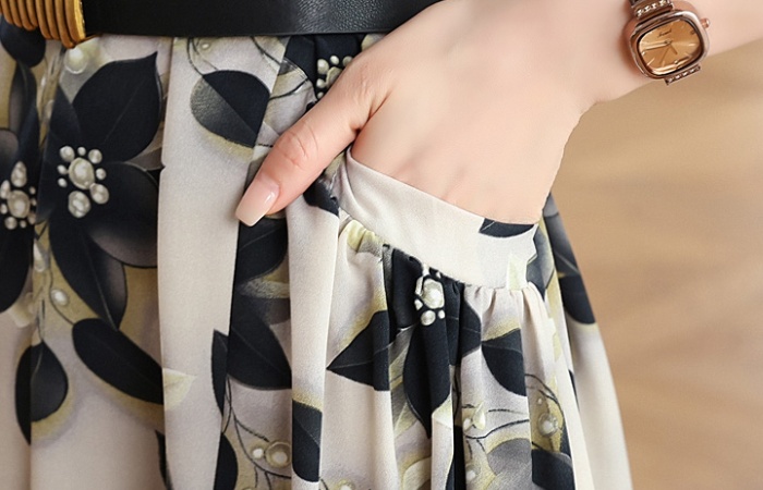 Middle-aged dress chiffon long dress for women