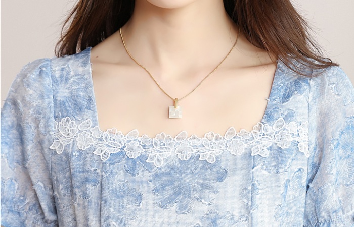 Flowers dress pinched waist long dress for women