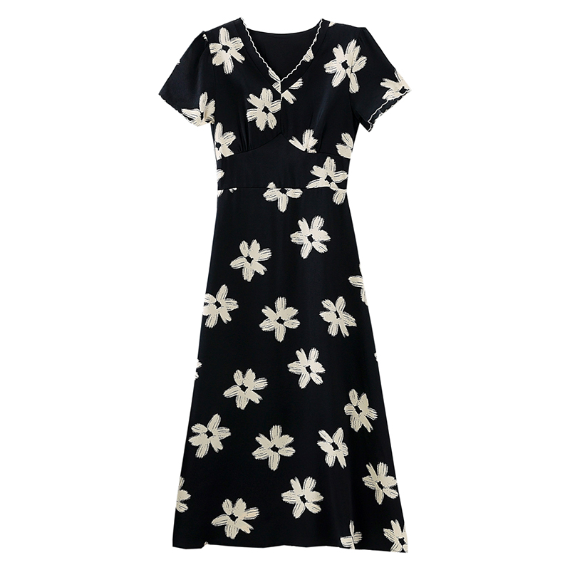 Summer fat France style long dress slim retro dress for women