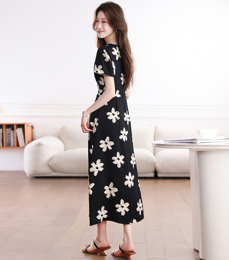 Summer fat France style long dress slim retro dress for women