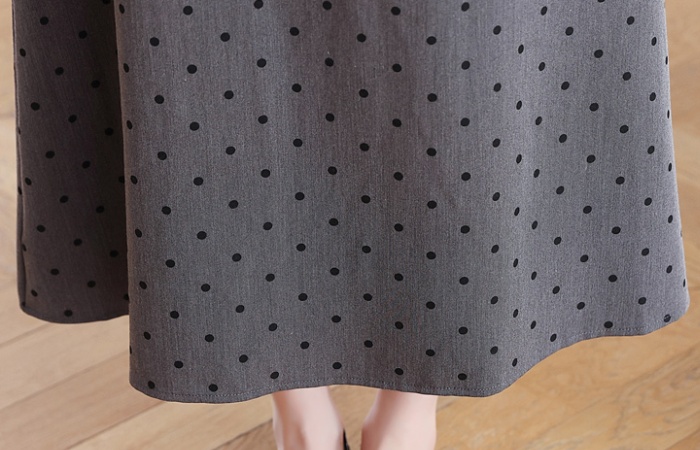 Summer gray pinched waist dress for women