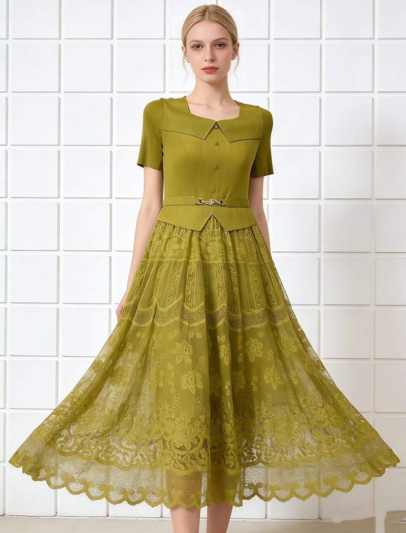 Commuting slim big skirt bandage large yard dress for women