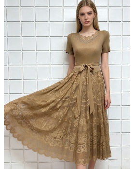 Rhinestone bandage splice big skirt dress for women