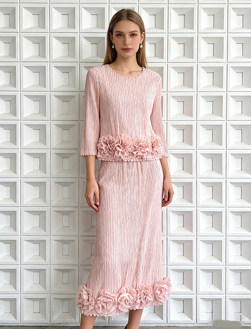 Loose large yard tops embroidery short skirt a set for women