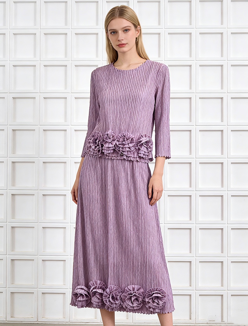 Loose large yard tops embroidery short skirt a set for women