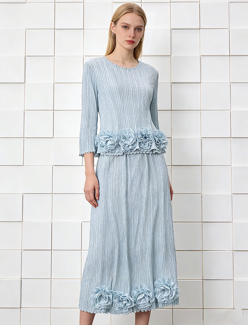 Loose large yard tops embroidery short skirt a set for women